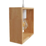 GloboStar® ELISE 01428 Μοντέρνο Κρεμαστό Φωτιστικό Οροφής Μονόφωτο 1 x E27 IP20 Μπεζ Ξύλο - Μ20 x Π8 x Υ23cm - Image 6