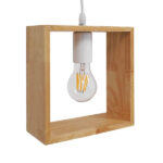 GloboStar® ELISE 01428 Μοντέρνο Κρεμαστό Φωτιστικό Οροφής Μονόφωτο 1 x E27 IP20 Μπεζ Ξύλο - Μ20 x Π8 x Υ23cm - Image 7