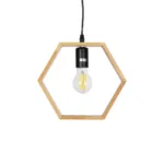 GloboStar® ELISE 01429 Μοντέρνο Κρεμαστό Φωτιστικό Οροφής Μονόφωτο 1 x E27 IP20 Μπεζ Ξύλο - Μ26 x Π8 x Υ25cm - Image 4