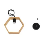 GloboStar® ELISE 01429 Μοντέρνο Κρεμαστό Φωτιστικό Οροφής Μονόφωτο 1 x E27 IP20 Μπεζ Ξύλο - Μ26 x Π8 x Υ25cm - Image 9