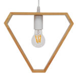 GloboStar® ELISE 01430 Μοντέρνο Κρεμαστό Φωτιστικό Οροφής Μονόφωτο 1 x E27 IP20 Μπεζ Ξύλο - Μ29 x Π8 x Υ28cm - Image 2