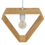 GloboStar® ELISE 01430 Μοντέρνο Κρεμαστό Φωτιστικό Οροφής Μονόφωτο 1 x E27 IP20 Μπεζ Ξύλο - Μ29 x Π8 x Υ28cm - Image 3