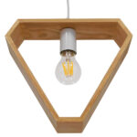 GloboStar® ELISE 01430 Μοντέρνο Κρεμαστό Φωτιστικό Οροφής Μονόφωτο 1 x E27 IP20 Μπεζ Ξύλο - Μ29 x Π8 x Υ28cm - Image 4