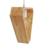 GloboStar® ELISE 01430 Μοντέρνο Κρεμαστό Φωτιστικό Οροφής Μονόφωτο 1 x E27 IP20 Μπεζ Ξύλο - Μ29 x Π8 x Υ28cm - Image 6