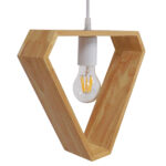 GloboStar® ELISE 01430 Μοντέρνο Κρεμαστό Φωτιστικό Οροφής Μονόφωτο 1 x E27 IP20 Μπεζ Ξύλο - Μ29 x Π8 x Υ28cm - Image 7