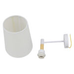 GloboStar® LYDFORD 01433 Μοντέρνο Επιτοίχιο Φωτιστικό Απλίκα Μονόφωτο 1 x E27 IP20 Λευκό Ύφασμα, Λευκό Μέταλλο με Μπέζ Ξύλο - Μ20 x Π28 x Υ36cm - Image 8