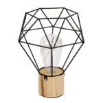 GloboStar® ANTLER 01441 Μοντέρνο Επιτραπέζιο Φωτιστικό Γραφείου LED USB DC 5V Μονόφωτο Μεταλλικό Μαύρο με Ξύλινη Βάση Θερμό Λευκό 3000K Φ19 x Μ19 x Π19 x Υ23cm - Image 4