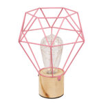 GloboStar® ANTLER 01442 Μοντέρνο Επιτραπέζιο Φωτιστικό Γραφείου LED USB DC 5V Μονόφωτο Μεταλλικό Ροζ με Ξύλινη Βάση Θερμό Λευκό 3000K Φ19 x Μ19 x Π19 x Υ23cm - Image 4