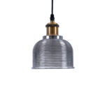 GloboStar® SEGRETO 01449 Vintage Κρεμαστό Φωτιστικό Μονόφωτο Καμπάνα 1 x E27 IP20 Μαύρο Γυαλί με Χρυσό Μέταλλο - Μ14 x Π14 x Υ18cm - Image 4