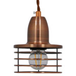 GloboStar® MANHATTAN 01453 Μοντέρνο Κρεμαστό Φωτιστικό Καμπάνα Μονόφωτο 1 x E27 IP20 Χάλκινο Μέταλλο - Μ11 x Π11 x Υ14cm - Image 3