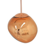 GloboStar® DIXAR 01461 Μοντέρνο Κρεμαστό Φωτιστικό Μπάλα Μονόφωτο 1 x E27 IP20 Χάλκινο Γυαλί - Μ28 x Π28 x Υ40cm - Image 3