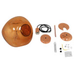 GloboStar® DIXAR 01461 Μοντέρνο Κρεμαστό Φωτιστικό Μπάλα Μονόφωτο 1 x E27 IP20 Χάλκινο Γυαλί - Μ28 x Π28 x Υ40cm - Image 6