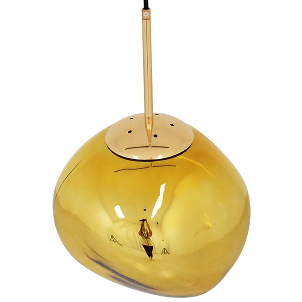GloboStar® DIXAR 01462 Μοντέρνο Κρεμαστό Φωτιστικό Μπάλα Μονόφωτο 1 x E27 IP20 Χρυσό Γυαλί - Μ28 x Π28 x Υ40cm - Image 3