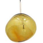 GloboStar® DIXAR 01462 Μοντέρνο Κρεμαστό Φωτιστικό Μπάλα Μονόφωτο 1 x E27 IP20 Χρυσό Γυαλί - Μ28 x Π28 x Υ40cm - Image 4