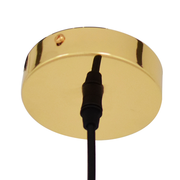 GloboStar® DIXAR 01462 Μοντέρνο Κρεμαστό Φωτιστικό Μπάλα Μονόφωτο 1 x E27 IP20 Χρυσό Γυαλί - Μ28 x Π28 x Υ40cm - Image 5