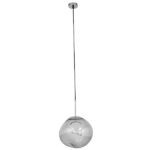 GloboStar® DIXAR 01464 Μοντέρνο Κρεμαστό Φωτιστικό Μπάλα Μονόφωτο 1 x E27 IP20 Ασημί Γυαλί - Μ36 x Π36 x Υ45cm - Image 2