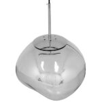 GloboStar® DIXAR 01464 Μοντέρνο Κρεμαστό Φωτιστικό Μπάλα Μονόφωτο 1 x E27 IP20 Ασημί Γυαλί - Μ36 x Π36 x Υ45cm - Image 3