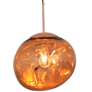 GloboStar® DIXAR 01465 Μοντέρνο Κρεμαστό Φωτιστικό Μπάλα Μονόφωτο 1 x E27 IP20 Χάλκινο Γυαλί - Μ36 x Π36 x Υ45cm