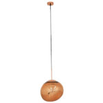 GloboStar® DIXAR 01465 Μοντέρνο Κρεμαστό Φωτιστικό Μπάλα Μονόφωτο 1 x E27 IP20 Χάλκινο Γυαλί - Μ36 x Π36 x Υ45cm - Image 2