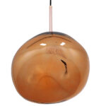 GloboStar® DIXAR 01465 Μοντέρνο Κρεμαστό Φωτιστικό Μπάλα Μονόφωτο 1 x E27 IP20 Χάλκινο Γυαλί - Μ36 x Π36 x Υ45cm - Image 4