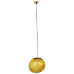 GloboStar® DIXAR 01466 Μοντέρνο Κρεμαστό Φωτιστικό Μπάλα Μονόφωτο 1 x E27 IP20 Χρυσό Γυαλί - Μ36 x Π36 x Υ45cm - Image 2