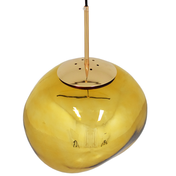 GloboStar® DIXAR 01466 Μοντέρνο Κρεμαστό Φωτιστικό Μπάλα Μονόφωτο 1 x E27 IP20 Χρυσό Γυαλί - Μ36 x Π36 x Υ45cm - Image 3