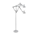 GloboStar® AUDREY 01469 Vintage Επιδαπέδιο Φωτιστικό Μονόφωτο 1 x E27 IP20 Ασημί Μέταλλο - Μ15 x Π15 x Υ190cm - Image 3