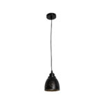 GloboStar® COOLIE 01479 Μοντέρνο Κρεμαστό Φωτιστικό Μονόφωτο Καμπάνα 1 x E27 IP20 Μαύρο & Χρυσό Μέταλλο - Μ12.5 x Π12.5 x Υ11.5cm - Image 3