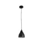GloboStar® COOLIE 01483 Μοντέρνο Κρεμαστό Φωτιστικό Μονόφωτο Καμπάνα 1 x E27 IP20 Μαύρο & Ασημί Μέταλλο - Μ12.5 x Π12.5 x Υ11.5cm - Image 3