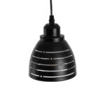 GloboStar® COOLIE 01483 Μοντέρνο Κρεμαστό Φωτιστικό Μονόφωτο Καμπάνα 1 x E27 IP20 Μαύρο & Ασημί Μέταλλο - Μ12.5 x Π12.5 x Υ11.5cm - Image 6