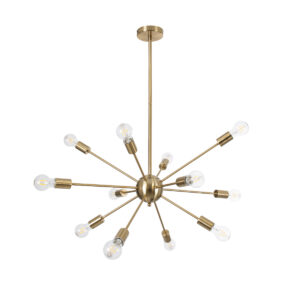 GloboStar® MILANO 01485 Μοντέρνο Φωτιστικό Οροφής Πλέγμα Πολύφωτο 12 x E27 IP20 Χρυσό Μέταλλο - Μ80 x Π80 x Υ80cm