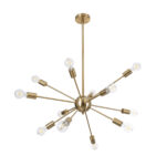 GloboStar® MILANO 01485 Μοντέρνο Φωτιστικό Οροφής Πλέγμα Πολύφωτο 12 x E27 IP20 Χρυσό Μέταλλο - Μ80 x Π80 x Υ80cm - Image 3