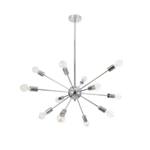 GloboStar® MILANO 01487 Μοντέρνο Φωτιστικό Οροφής Πλέγμα Πολύφωτο 12 x E27 IP20 Ασημί Μέταλλο - Μ80 x Π80 x Υ80cm