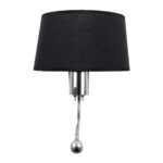 GloboStar® ELEGANT 01492 Μοντέρνο Επιτοίχιο Φωτιστικό Απλίκα με LED Βραχίονα Δίφωτο 1 x E27 IP20 Μαύρο Ύφασμα με Ασημί Μέταλλο - Μ26.5 x Π15 x Υ43cm - Image 4