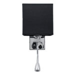 GloboStar® ELEGANT 01494 Μοντέρνο Επιτοίχιο Φωτιστικό Απλίκα με LED Βραχίονα Δίφωτο 1 x E27 IP20 Μαύρο Ύφασμα με Ασημί Μέταλλο - Μ17 x Π21 x Υ43cm - Image 4