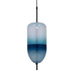 GloboStar® TEARDROP 01504 Μοντέρνο Κρεμαστό Φωτιστικό Ανάρτηση Τρίφωτο 3 x G4 Τιρκουάζ Γυαλί - Μ20 x Π20 x Υ65cm