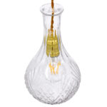 GloboStar® WHISKEY 01514 Vintage Κρεμαστό Φωτιστικό Ανάρτηση Μονόφωτο 1 x E27 IP20 Διάφανο Γυαλί - Μ14 x Π14 x Υ23cm - Image 3