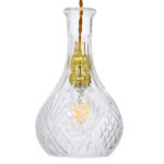 GloboStar® WHISKEY 01514 Vintage Κρεμαστό Φωτιστικό Ανάρτηση Μονόφωτο 1 x E27 IP20 Διάφανο Γυαλί - Μ14 x Π14 x Υ23cm - Image 4