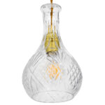 GloboStar® WHISKEY 01514 Vintage Κρεμαστό Φωτιστικό Ανάρτηση Μονόφωτο 1 x E27 IP20 Διάφανο Γυαλί - Μ14 x Π14 x Υ23cm - Image 5