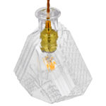 GloboStar® WHISKEY 01515 Vintage Κρεμαστό Φωτιστικό Ανάρτηση Μονόφωτο 1 x E27 IP20 Διάφανο Γυαλί - Μ11 x Π11 x Υ20cm - Image 3