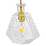 GloboStar® WHISKEY 01515 Vintage Κρεμαστό Φωτιστικό Ανάρτηση Μονόφωτο 1 x E27 IP20 Διάφανο Γυαλί - Μ11 x Π11 x Υ20cm - Image 4