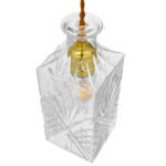 GloboStar® WHISKEY 01516 Vintage Κρεμαστό Φωτιστικό Ανάρτηση Μονόφωτο 1 x E27 IP20 Διάφανο Γυαλί - Μ10 x Π10 x Υ24cm - Image 3