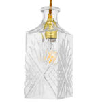 GloboStar® WHISKEY 01516 Vintage Κρεμαστό Φωτιστικό Ανάρτηση Μονόφωτο 1 x E27 IP20 Διάφανο Γυαλί - Μ10 x Π10 x Υ24cm - Image 4