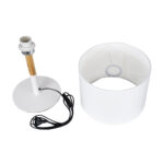 GloboStar® BRONX 01520 Μοντέρνο Επιτραπέζιο Φωτιστικό Πορτατίφ Μονόφωτο 1 x E27 Λευκό Μεταλλικό με Καπέλο Φ25xY40cm - Image 8