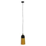 GloboStar® PALAZZO 01523 Μοντέρνο Κρεμαστό Φωτιστικό Καμπάνα Μονόφωτο 1 x E27 IP20 Μαύρο & Χρυσό Μέταλλο - Μ14 x Π14 x Υ34cm - Image 3