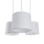 GloboStar® RAMSON 01526 Μοντέρνο Κρεμαστό Φωτιστικό Καπέλο Τρίφωτο 3 x E27 IP20 Λευκό Ύφασμα με Μπεζ Ξύλο - Μ65 x Π65 x Υ20cm - Image 5