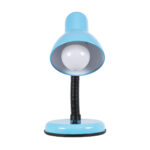 GloboStar® STUDENT BLUE 01532 Μοντέρνο Επιτραπέζιο Φωτιστικό Γραφείου Μονόφωτο 1 x E27 Θαλασσί με Λευκό Μεταλλικό με Διακόπτη ΟN/OFF Καμπάνα Φ12 x Υ32cm - Image 3