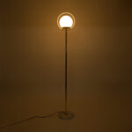 GloboStar® VERSAILLES 01541 Μοντέρνο Επιδαπέδιο Φωτιστικό Μονόφωτο 1 x E27 IP20 Χρυσό Αλουμίνιο, Λευκό Γυαλί με Γκρι Μάρμαρο - Μ25 x Π25 x Υ150cm - Image 2