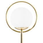 GloboStar® VERSAILLES 01541 Μοντέρνο Επιδαπέδιο Φωτιστικό Μονόφωτο 1 x E27 IP20 Χρυσό Αλουμίνιο, Λευκό Γυαλί με Γκρι Μάρμαρο - Μ25 x Π25 x Υ150cm - Image 4