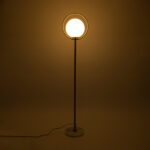 GloboStar® VERSAILLES 01543 Μοντέρνο Επιδαπέδιο Φωτιστικό Μονόφωτο 1 x E27 IP20 Χρυσό Αλουμίνιο , Λευκό Γυαλί με Γκρι Μάρμαρο - Μ35 x Π35 x Υ170cm - Image 2